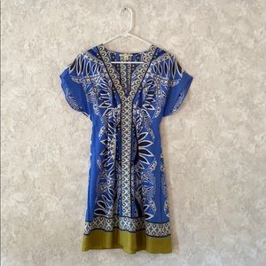Tribal pattern silk dress